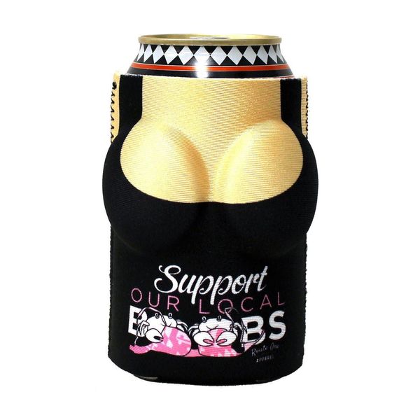 Support Our Local Boobs (Black) / Can Cooler - 2/$13.50 Each / Black