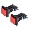 uxcell Game Push Button 34x34 Square 12V LED Illuminated Push Button Switch with Micro Switch for Arcade Video Games Red 2pcs