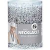 Amscan Metallic Oval Bead Party Necklaces, 50 Ct, 30", Silver