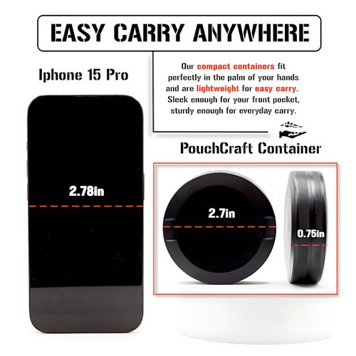Metal Pouch Can | Metal Container | Slim EDC Pocket Tin | Airtight & Moisture-Resistant Storage | Compact Daily Organizer | Pill Case & Travel Tin | Father’s Day Gift for Dad | (ALIZYNS, Black)