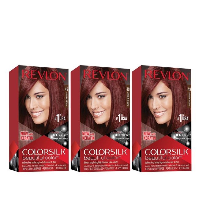 Permanent Hair Color by Revlon, Permanent Hair Dye, Colorsilk with 100% Gray ...