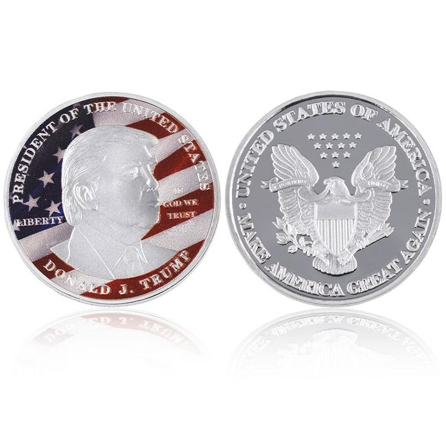 The 45th President Donald Trump Silver Coin 999 Silver Plated Metal Coin for Human Collections