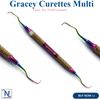 7Pcs Dental Gracey Curettes Subgingival Calculus Removal Scaler Lab Multi Colour