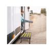 Height Adjustable Aluminum RV Steps, Solid Collapsible Step Stool (Black)
