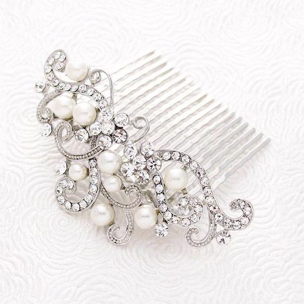 Yean Decorative Bride Wedding Hair Combs with Rhinestones Bridal Hair Accessories for Bridesmaids (Silver)