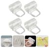 Cabilock 8pcs Cordless Roller Blinds Shades Transparent Handle Pull Blind Grips White Plastic Rectangular Window Treatment Accessories