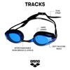 Arena Tracks Anti-Fog Competition Swimming Goggles Unisex for Adults, Swimming Goggles with UV Protection, 4 Interchangeable Nose Bridges, Silicone Seals, 18 x 7 x 6 cm