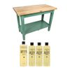 John Boos Maple Classic Country Work Table with 32 Oz and 16 Oz Block Oil