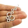 Long Solid 925 Sterling Silver Bubble Drop Earrings