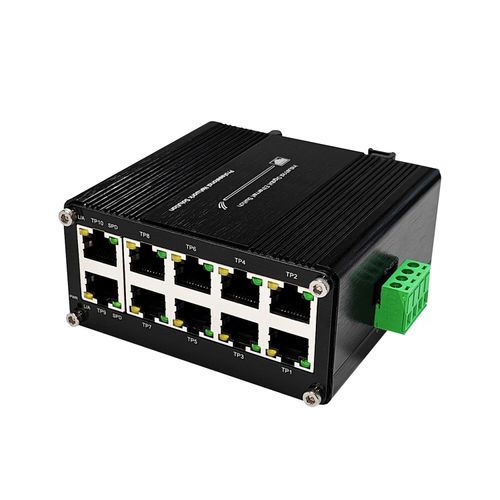 10-Port Gigabit Industrial Ethernet Switch，Grade Unmanaged Network Hub with Din-Rail or Wall Mount, Full Duplex Desktop,Fast Connection,Plug and Play, Rugged Metal Case, Wide Temperature Range