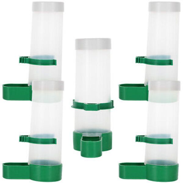 5 PCS Bird Water Jug Container Bird Cage Feeder Plastic Bird Feeder