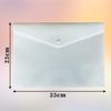 White A4 Plastic Document Stud Popper Wallet Carry Folder A4 Size Wallet Document Holder Poly Envelope File with Button Closure for Home, School & Office (30)