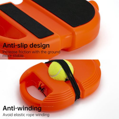CHEGIF Tennis Trainer Rebound Ball with 3 String Balls, Solo Tennis Training Equipment,Portable Tennis Practice Training Tools for Adults, Kids, Beginners Sport Exercise-Orange