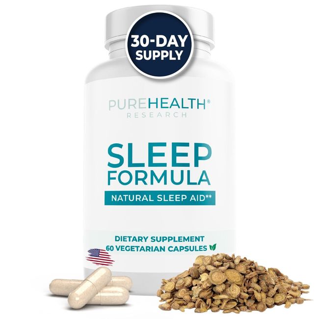 Sleep Formula Supplement with Valerian Root & Melatonin by PureHealth Research