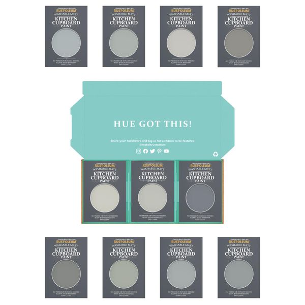 Rust-Oleum Kitchen Cupboard Paint in Matt Finish – Dusky Greys Tester Box