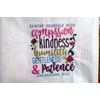 Embroidered flour sack tea towel, scripture verse, Bible verse, dish towel