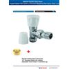 Wärmer System Angled Radiator Valve -15mm x 1/2'' + Extra Olive - 15mm Brass