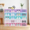 Plastic Flap Shoe Storage Box Stackable Sneaker Container Organiser Multicolor