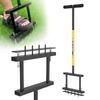 Adjustable Lawn Aerator 4-Spike 38'' Manual Grass Tool with Spring for Yard Care