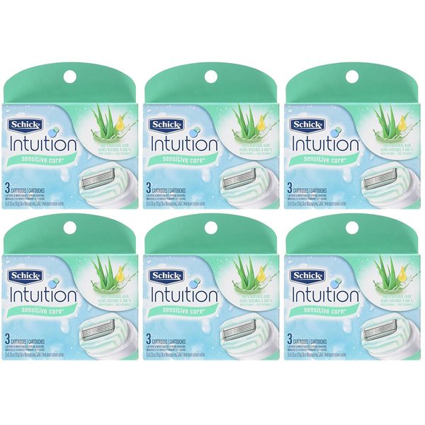 Schick Intuition Sensitive Care Moisturizing Razor Blade Refills, 18 Cartridges