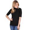 Trigema Elasticated Stand-Up Collar T-Shirt, black
