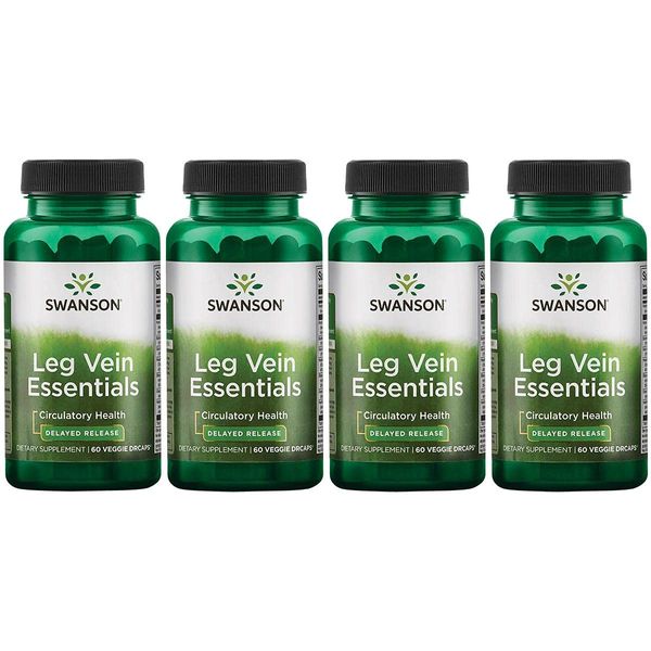 Swanson Leg Vein Essentials - Delayed Release - 60 Veg Capsules (4 Pack)