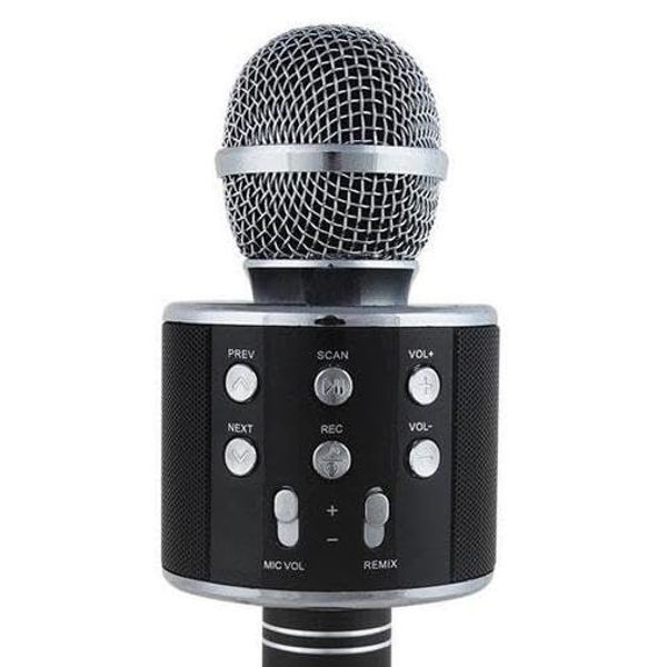 Magic Wireless Karaoke Microphone Toy for Kids, Best Gift (Black with Silver)