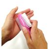 OHE Hand Wash Brush, Pink, Width 6.9 x Depth 3.9 x Height 1.7 inches (17.5 x 10 x 4.2 cm), Lorraine Soft, Hard, Double-Sided