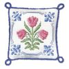 Textile Heritage Cross Stitch Pincushion Kit - Delft Tulips