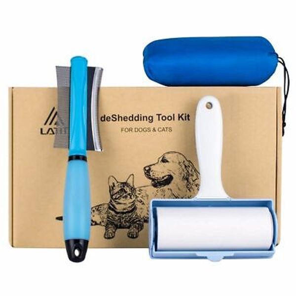 3 in 1 Shedding Brush Comb, Lint Roller Pet Compact Pocket Beach Blanket Mat Set