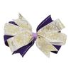 Gold Flowers & Purple Hair Bow