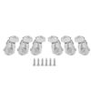 Locking Guitar String Tuning Peg 6 Pieces Electric or Acoustic Guitar 6 String Machine Head Sealed Knobs Tuner Key Kit Silver (Three Left and Three Right)