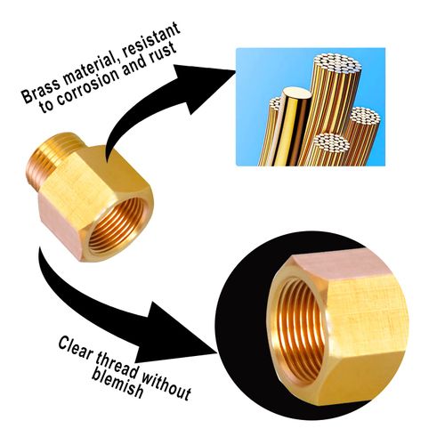 AOPANDA Brass Pipe Fittings, 1/8 to 1/4 NPT Fitting Adapter, 1/8 NPT Male Pipe x 1/4 NPT Female Pipe (4 Pack).