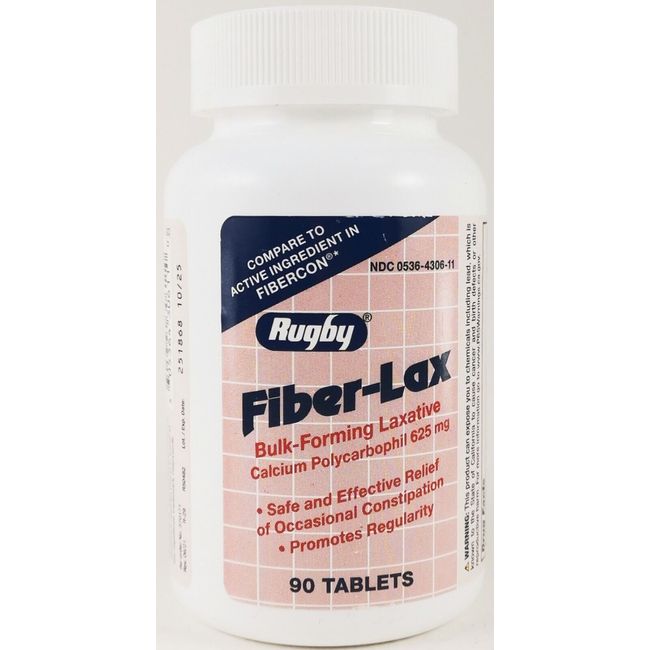 Rugby Fiber-Lax Constipation Relief 625mg 90 tablets EXP:10/25