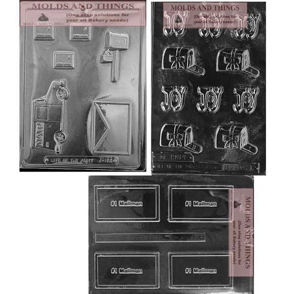 MOLDS AND THINGS MAIL KIT Chocolate Candy Mold, Number 1 Mailman, MAILBOX/JOY, Clear Plastic, Irregular Shape