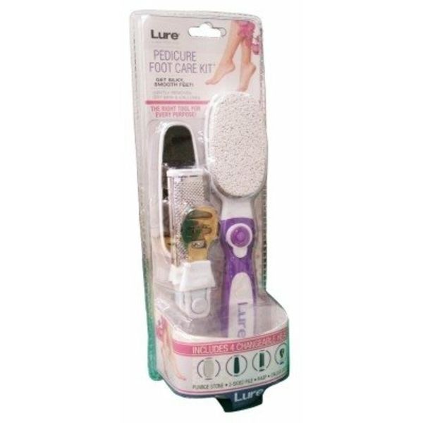 Lure Pedicure Foot Care Kit 4-Changeable Heads (2 Pack)