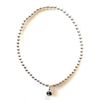 Sterling Silver 925 Beaded Stretch Bracelet with Emerald/may Birthstone Bezel Charm