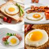 YOLCAR Egg Ring Set, Silicone Egg Ring Molds, Fried Egg Rings and Non-stick Egg Cooker Ring, Multicolor, 4Pack
