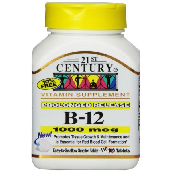 21st Century B-12 1000Mcg Prolonged Release Tablets 110 Count (2 Pack)