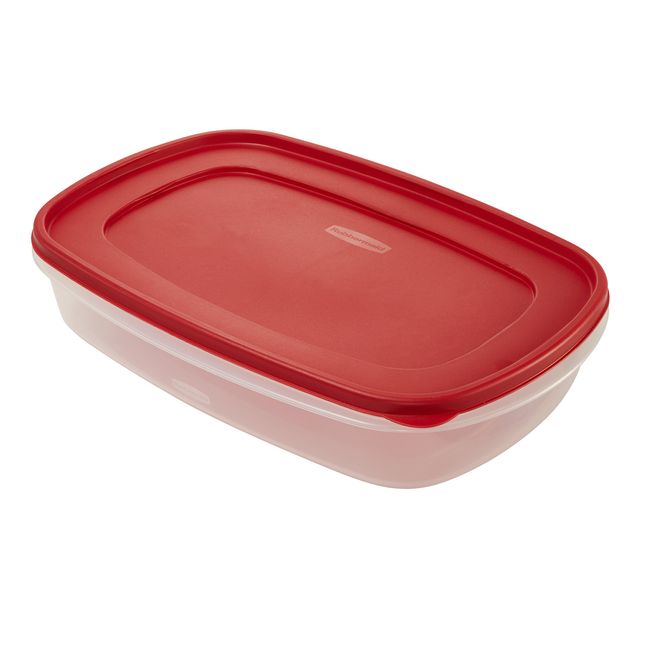 Rubbermaid Lock-Its Square Food Storage Container with Easy Find Lid, 2  Cup, Racer Red