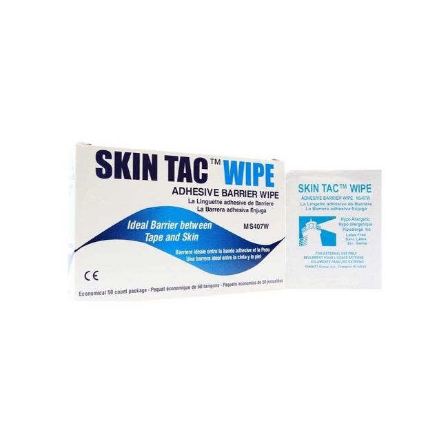 Torbot MS407W- Skin Tac Adhesive Barrier Wipes - Box of 50