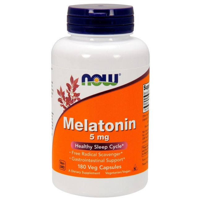 NOW Foods Melatonin, 5 mg, 180 Veg Capsules