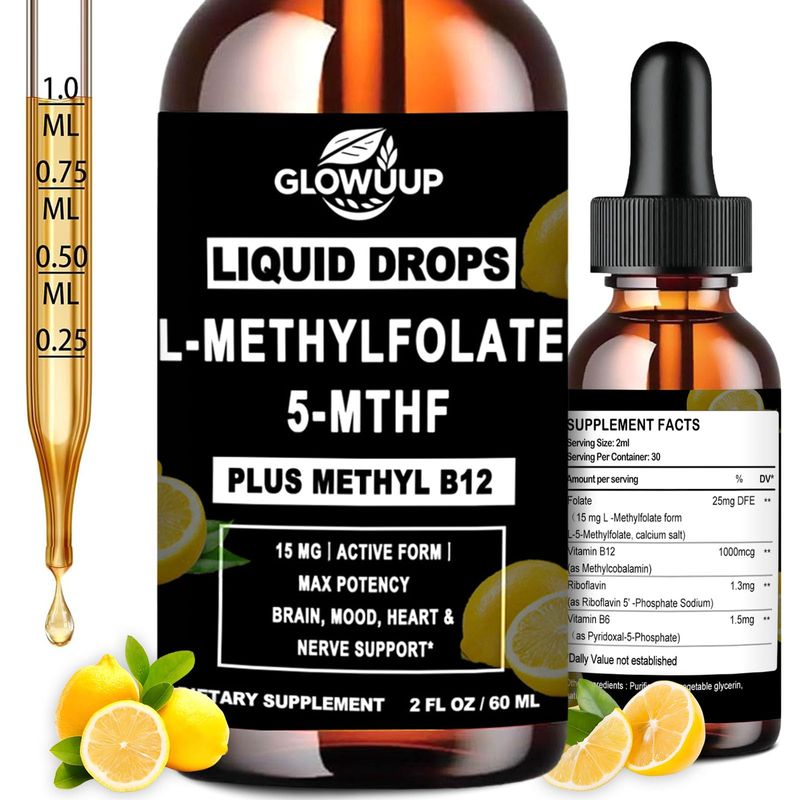 MethylFolate 15mg Plus Methyl B12 Cofactor Liquid Drops for Women ...