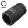uxcell 1-Inch Drive by 34mm Deep Impact Socket, 6-Point, Cr-V, Metric