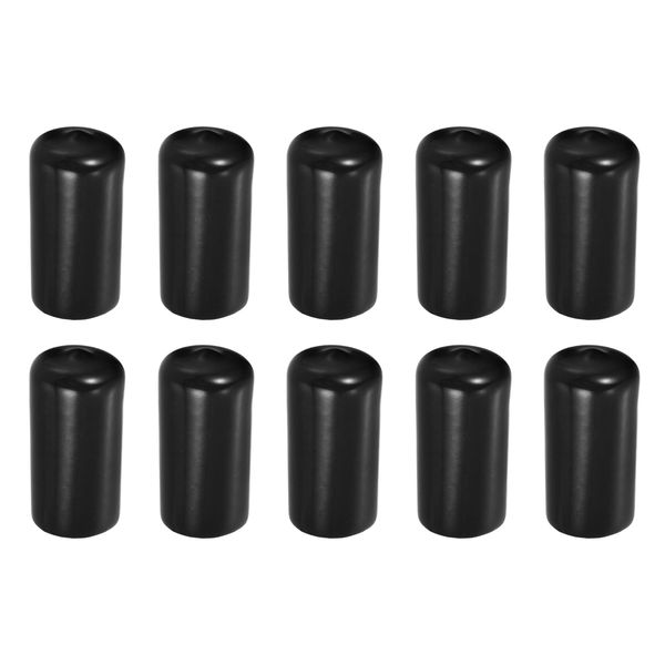 Sourcing Map 10Pcs PVC Rubber End Caps, 19mm/0.75" ID, Black