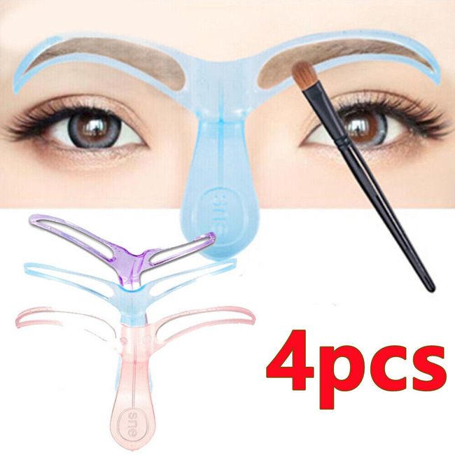 4 Pcs Eyebrow Shaping Stencils Grooming Shaper Template Makeup Tool Kit US