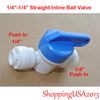 10 X Inline Straight Ball Valve 1/4"-1/4" Push In Quick Connect Under-sink