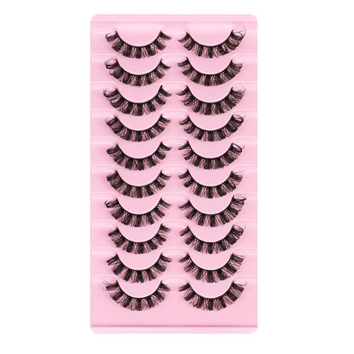 3D Ciglia Finte 10 paia Naturali Volume Russian Lashes D Curl Volume Ciglia Finte Strip Eyelashes Finte Lungo Ingombrante Spessore Extension False Eyelashes Fluffy (DH06-02)