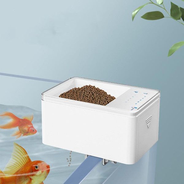 Digital Fish Feeder: Effortless Feeding For Your Aquatic Friends - White