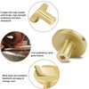 Vandicka 8 Pcs Solid Brass Knobs and Screws - Gold Cabinet Door Knobs & Drawer Pulls – Round Brass Handles for Kitchen Cupboard Dresser Wardrobe, 28 * 20 mm